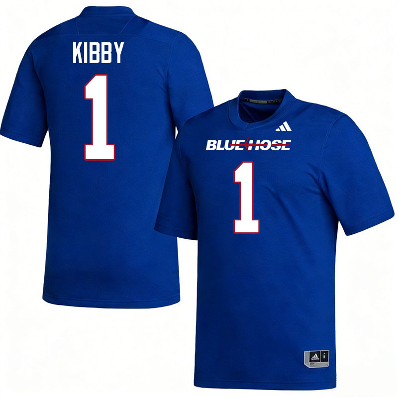 Presbyterian Blue Hose #1 Dominic Kibby College Football Jerseys,Uniforms-Blue